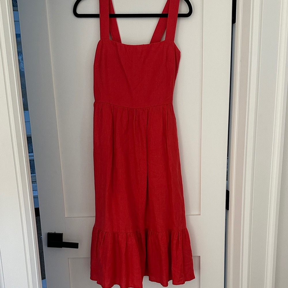 Reformation Vibrant Red Midi Dress